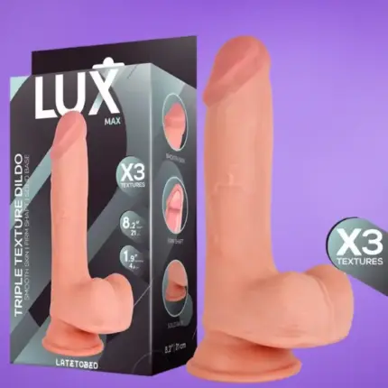 Lux Max - Háromszoros sűrűségű dildó herékkel (21cm)