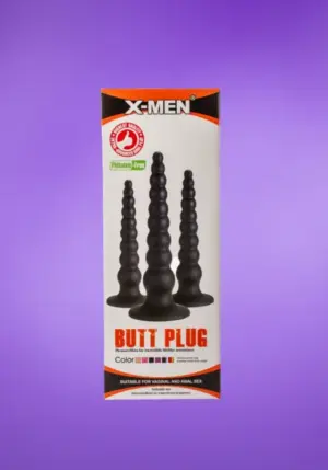 X-Men - Gyöngyös anál dildó (fekete)