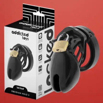 Addicted Toys Obsidian - Péniszketrec lakattal (S méret)
