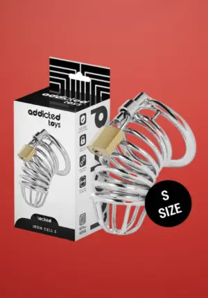 Addicted Toys - Fém péniszketrec lakattal (S méret)