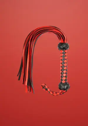 Latetobed - Fonott korbács (piros/fekete) - 50 cm