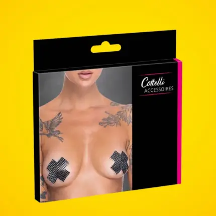 Cottelli - strasszos X bimbómatrica (fekete)