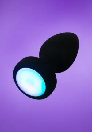 ANOS - világító, vibrációs anál plug (fekete)