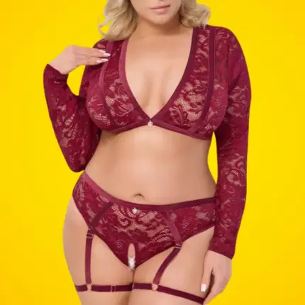 Cotteli Plus Size - Csipkés fehérnemű szett XL