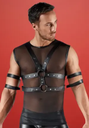 Svenjoyment Bondage - Ujjatlan necc póló, karpánttal L