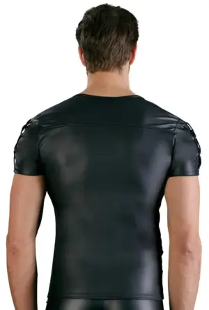 NEK - Matt hatású, rövid ujjú férfi felső (fekete) XL - Image 5