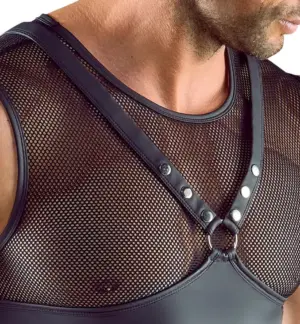 Svenjoyment - Fényes anyagú ujjatlan poló necc betéttel XL - Image 4