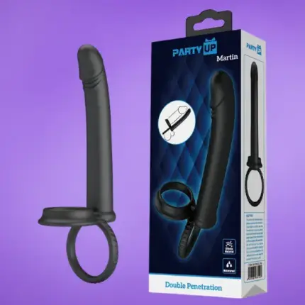 Party Up Martin - Péniszgyűrű análdildóval (fekete)