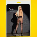 Cottelli - Exkluzív mintás, nyitott harisnya (fekete)