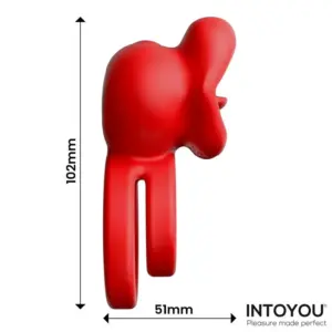 Intoyou Bittey - Akkus péniszgyűrű nyelvvel (piros) - Image 6