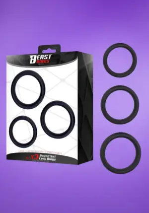 Beast Rings - 3 részes péniszgyűrű készlet (fekete)