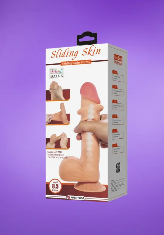 edrhiluh-11-1774615561849.webp Baile Sliding Skin - Realisztikus dildó tapadókoronggal (21,8 cm) - Image 1