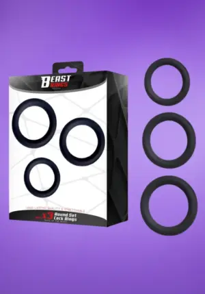 Beast Rings - 3 részes készlet (fekete)