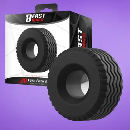Beast Rings Tyre - Péniszgyűrű (fekete) - 28mm