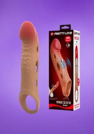 Pretty Love Brad -  Vibrációs péniszköpeny heregyűrűvel