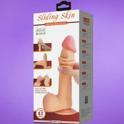 Baile Sliding Skin - Realisztikus dildó tapadókoronggal (23,5cm)