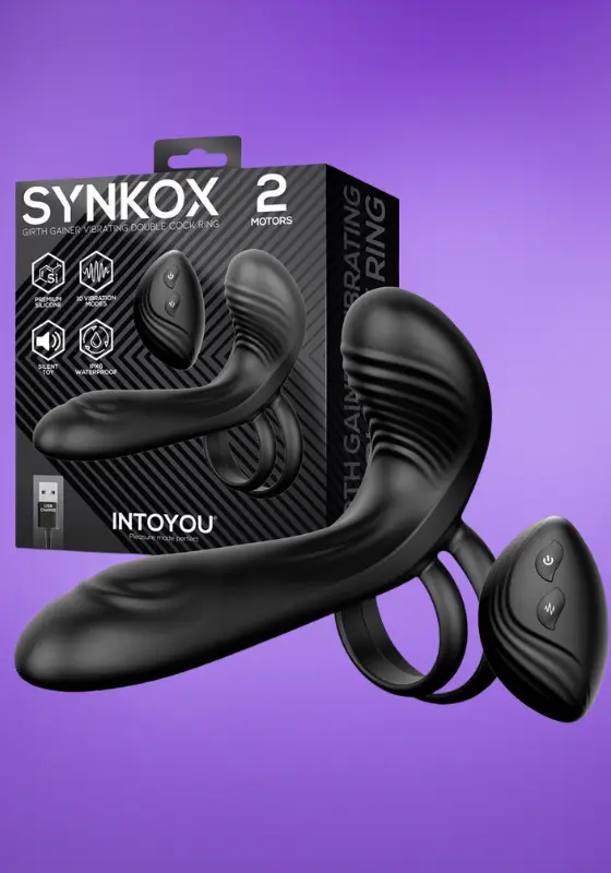 thfrthjsrw-11-1774621262813.webp Intoyou Synkox - Vibrációs péniszgyűrű (fekete) - Image 1