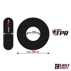 Beast Rings Tyre - Péniszgyűrű (fekete) - 28mm - Image 4