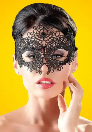 Cottelli - Hímzett, csipke hatású álarc (fekete)