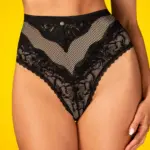 Obsessive Olvidia - Fekete magas állású bugyi M/L