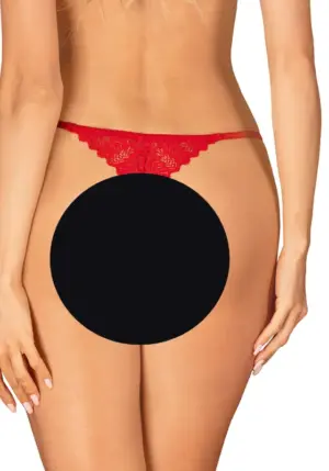 Obsessive Ingrida - Piros csipkés nyiott tanga - Image 2