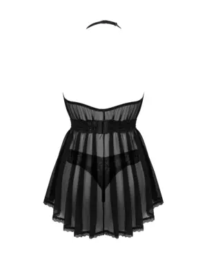 Obsessive Serafia - Fekete harisnytartós fűző tangával - Image 3