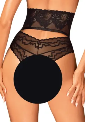 Obsessive Arienna - Magasított fekete csipke bugyi XL/2XL - Image 2