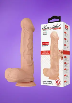 Baile Beautiful - Natúr dildó herékkel (26cm)
