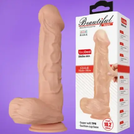 Baile Beautiful - Natúr dildó herékkel (26cm)