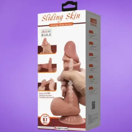 Baile Sliding Skin - Realisztikus dildó tapadókoronggal (19.4 cm)