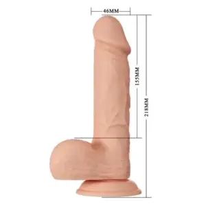 Baile Beautiful - Natúr dildó herékkel (21.8cm) - Image 5