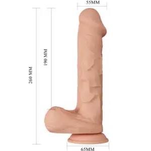 Baile Beautiful - Natúr dildó herékkel (26cm) - Image 5