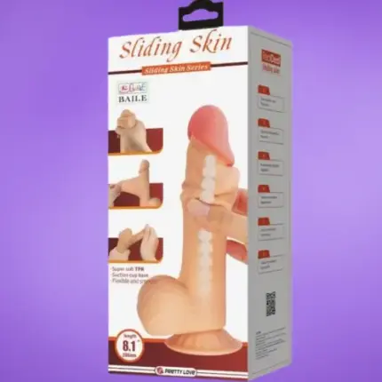 Baile Sliding Skin - Realisztikus Dildó Tapadókoronggal ( 20,6cm)